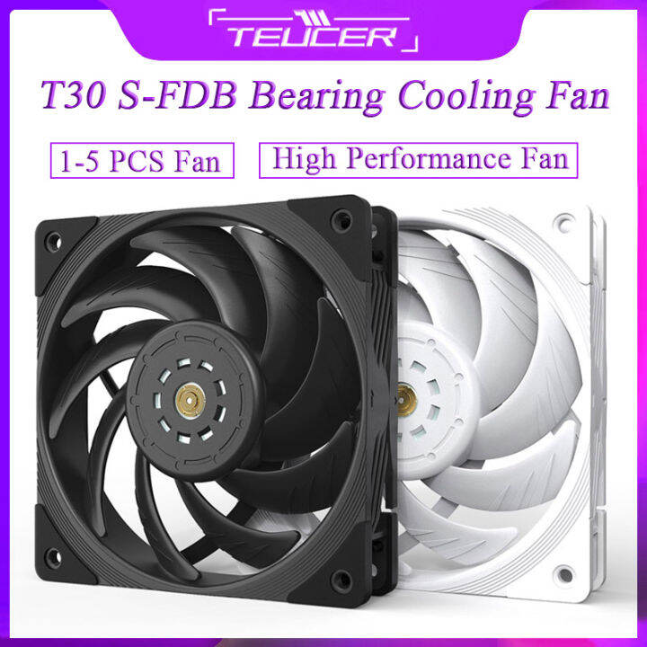 TEUCER T30 CPU Cooler Fan 2150RPM 4PIN PWM 12cm Computer Case Cooling ...