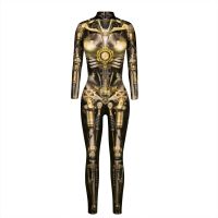 [COD] New cross-border digital printing cosplay costume womens tight long-sleeved jumpsuit