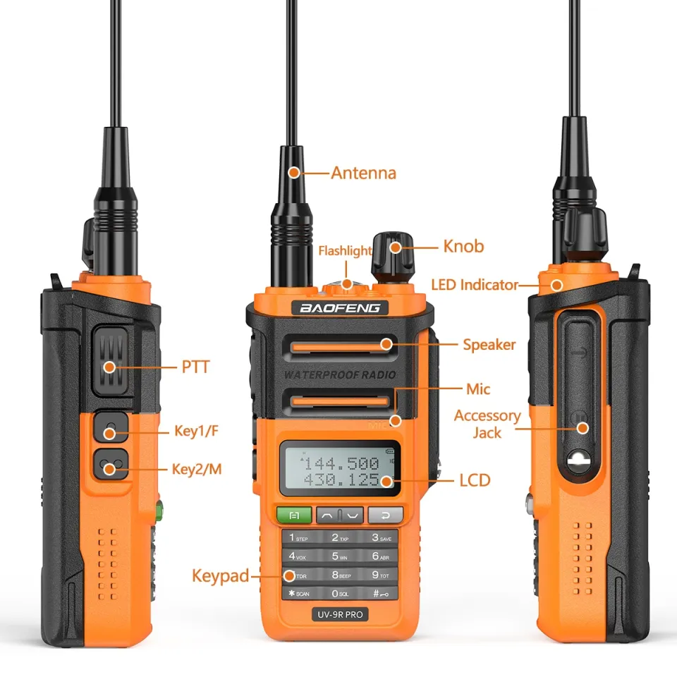 Baofeng UV-9R PRO High Power IP68 Waterproof Radio UHF VHF Dual