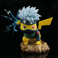 ฟิกเกอร์อนิเมะ Pokemon Pikachu Cos Naruto Uchiha Obito Madara Sasuke โมเดล Namikaze Minato ของเล่นตกแต่งตุ๊กตา PVC สำหรับเด็ก