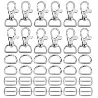 【CC】❄♤♧  1Set(60Pcs) Metal Swivel Clasps D Webbing Adjuster Keychain Making Hardware Accessories