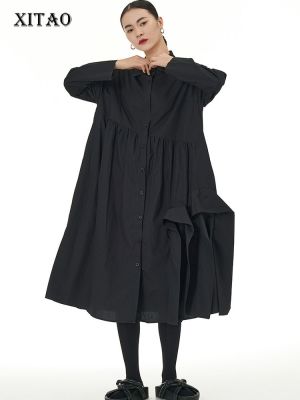 XITAO Dress Full Sleeve Women Shirt Dress