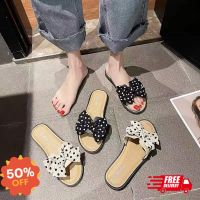 AD รองเท้าแตะ ส่งจากไทย【TX-734】พร้อมส่งTOBO-แท้! size36-40 รองเท้าแตะแบบสวม ดีเทลแต่งโบว์ลายจุดเกร๋ๆ ส่งฟรี