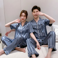 2021Luxury Pajama Suit Payon Silk Pajamas Sets Couple Sleepwear Family Pijama Lover Men &amp;Women Casual Spring Summer Pajamas for Men