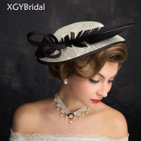 2021 New Arrival Bridal Hat Picture Color British Style Elegant Wedding Feather Headdress Hair Decoration Banquet