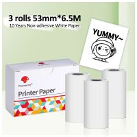 Phomemo 10 Years Non-Sticker White Thermal Paper 53mm*6.5M for Phomemo M02/M02 Pro/M02S Portable Self-Adhesive Thermal Printer