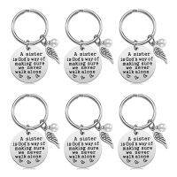 6Pcs Sister Keychain Sister Gifts From Sister Friendship Christmas Birthday Gifts for Sisters a Sister is Gods Way