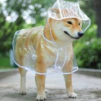 Dog Puppy Transparent Rainwear Raincoat Hooded Waterproof Jacket Clothes Dog Costume Raincoat s Clothes Raincoat