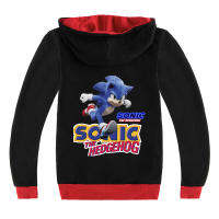 Sonic The Hedgehog Jacket สำหรับชาย15ปีหญิงผ้าฝ้าย + โพลีเอสเตอร์เด็กแขนยาวเสื้อผ้าเด็ก3-16ปีสีดำ/ สีเทาฤดูใบไม้ผลิและฤดูใบไม้ร่วง Hooded Zipper เสื้อกันหนาว