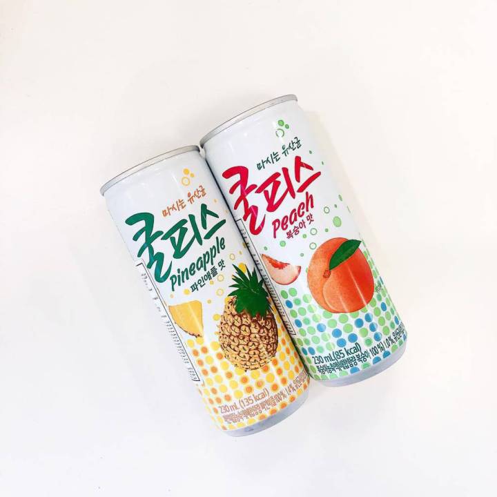 น้ำผลไม้เกาหลีผสมโยเกิร์ต-set-coolpis-peach-230ml-coolpis-pineapple-230ml