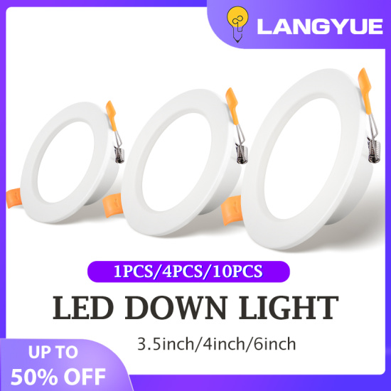 Langyue đèn led âm trần siêu mỏng 9w 12w 18w đèn trần đèn âm trần 3 4 6 - ảnh sản phẩm 1