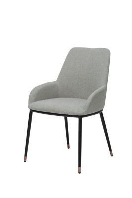 Modernform เก้าอี้ GARIMA S55*57*H85 ขาเหล็กพ่นสีดำ หุ้มผ้าสีเทาอ่อน