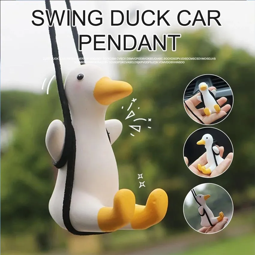 Creative Swing Duck Car Pendant Decoration Duck Swing Auto Rearview Mirror  Pend