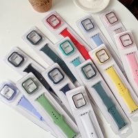 【CC】△♣  Glass Case Strap for Band 44mm 45mm 41mm 40mm 38mm 42mm Protectors IWatch 3 4 5 6 7 8