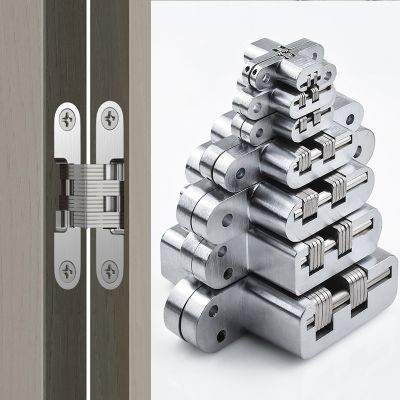 ☏ High-Quality 180 Degree Concealed Hinge Folding Heavy Built-in Door Hinges Invisible Hidden Cross Gemel Stainless Steel