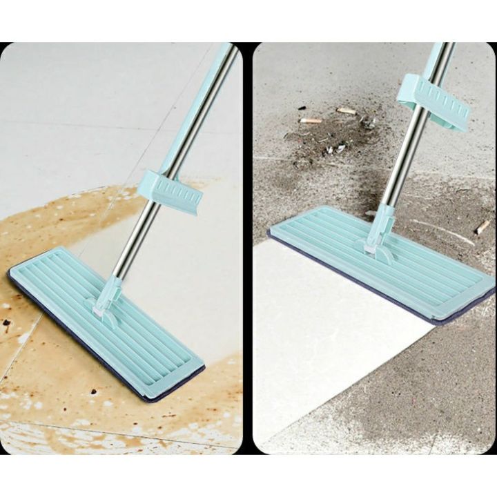 ไม้ถูพื้น-flat-mop-แบบรีดน้ำและฝุ่นผงในตัว-3061-ไม้ถูพื้นแบบรีดในตัว-ไม้ถูพื้นพร้อมผ้า1ผืน-ไม้ถูแบบไม่ใช้มือล้า