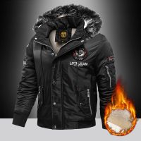 Parka Men ขายร้อน Fur Collar Hooded ฤดูหนาวผ้าฝ้ายหนา Warm Outwear แจ็คเก็ต Mens Casual Zipper Windproof Parkas เสื้อผ้า M-4XL