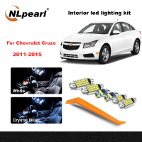 NLpearl 9Pcs Canbs LED ไฟเก๋งสำหรับ Chevrolet Cruze 2011 2012 2013 2014 2015แผนที่หีบฝาทรงโค้งชุดอัพเกรดอุปกรณ์เสริมรถยนต์ประตูใบอนุญาต