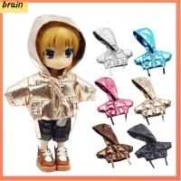 BRAIN ของเล่นเด็กเล่น สำหรับตุ๊กตา OB11 สำหรับตุ๊กตา1/12BJD เสื้อแจ็คเก็ตขนเป็ด เสื้อผ้ามีฮู้ด เสื้อคลุมหน้าหนาวทำมือ ท็อปส์ซูซู