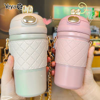 YEYA กระติกน้ำร้อนสแตนเลส Bounce Sippy Cups ของขวัญสำหรับเด็ก Cups Portable Student Cups