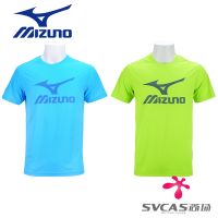 Mizuno Mizuno ชุดลายกีฬาปิงปองฤดูร้อนแขนสั้นคอกลมแห้งเร็วเสื้อยืดกีฬาดูดซับเหงื่อสไตล์ใหม่