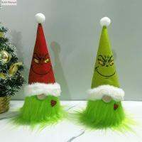 STYLISH HA ผ้าผ้าทอ การตกแต่งคริสต์มาส GNOME elves ผมสีเขียว พวกโนมส์ไร้ใบหน้า ตุ๊กตาผ้า GNOME เครื่องประดับแขวนตกแต่ง ตุ๊กตาผ้าไร้หน้า อุปกรณ์ปาร์ตี้ปาร์ตี้