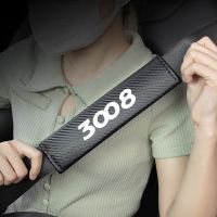 【CC】✼✶  2Pcs Carbon Car Seatbelt Shoulder Protector Cover Safety Ornament 2008 3008 Interior Accessories