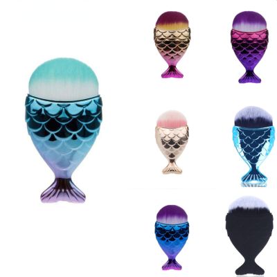 Mermaid Professional Makeup Brush Face Blush Powder Brush Foundation Colorful Cosmetic Brush Fish Makeup Tool Kit Nail Art Tools Makeup Brushes Sets