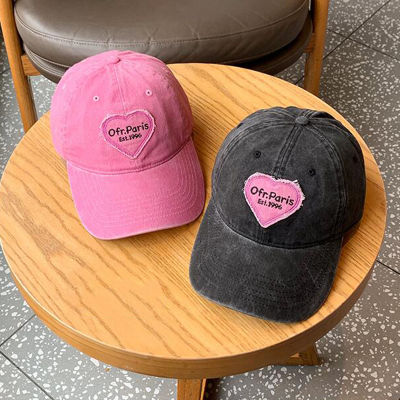 สีชมพูหวาน Love ล้างผ้าฝ้ายเบสบอลหมวกสำหรับหญิงสาว Soft Top Snapback กีฬากลางแจ้ง Sun Visor หมวกใหม่ Hip Hop Trucker หมวก