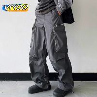 Black Baggy Cargo Pants Fashion Harajuku Straight Trousers Mens Y2K Vintage Baggy Casual Pocket Streetwear Hip Hop Korean Style