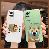 Skin feel silicone Lens package Phone Case For VIVO Y51 2020 4G/Y31 2021 protective case Liquid silicone shell Cartoon