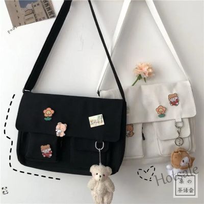 【hot sale】✼卐 C16 Japanese Harajuku cute student one-shoulder messenger canvas bag New Korean school bag