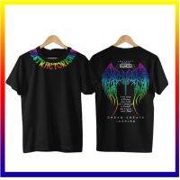 753 เสื้อยืด Cows DISTRO ปีกนางฟ้า Rainbow Angel Wings Dream Abstract Golden Cows ผีเสื้อเสื้อยืด Combed Cotton Unisex