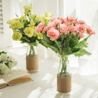 ACCOORD ช่อดอกไม้ตกแต่งโต๊ะดอกไม้เทียมเป็นของขวัญวันแม่ช่อดอกไม้สำหรับวันครู Carnation