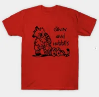 CNY Chineses Dragon ปีใหม่สีแดง Chothes การ์ตูน Calvin And Hobbes เสื้อยืดคอกลมผ้าฝ้ายกราฟิกสำหรับผู้ชาย/ท็อปส์ซู Gils เด็กชายดิสโตรอายุ1 2 3 4 5 6 7 8 9ปี