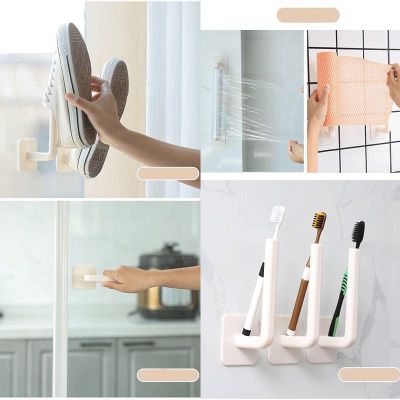 Punch-free Tissue Hook, Wall Hook Storage Rack Toilet Paper Holder Tissue Hanger Wall-mounted Organizers Kitchen Bathroom Shelf Under Cabinet Paper Roll Rack Towel Holder