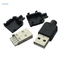 อุปกรณ์เชื่อมต่อข้อมูลแบบ BEIMOUS เป็น USB แบบ DIY 4ขาช่องเสียบ USB ตัวเชื่อมต่อ2.0ตัวผู้อะแดปเตอร์ USB USB