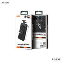 proda PD-P98 แบตสำรอง สายชาร์จในตัว 3 in1 ถอดสายได้ Type-C/iPH/Micro จอ LED ความจุ 10000mAh ไฟ LED