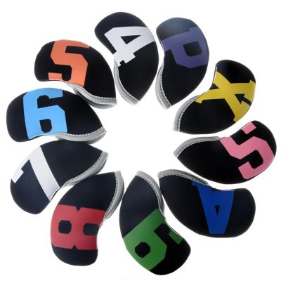 ✆ 10pcs Golf Club Head Covers Numeric Letter Printing Golf Head Protect Cover Universal Cut Resistant Durable Outdoor Accessories