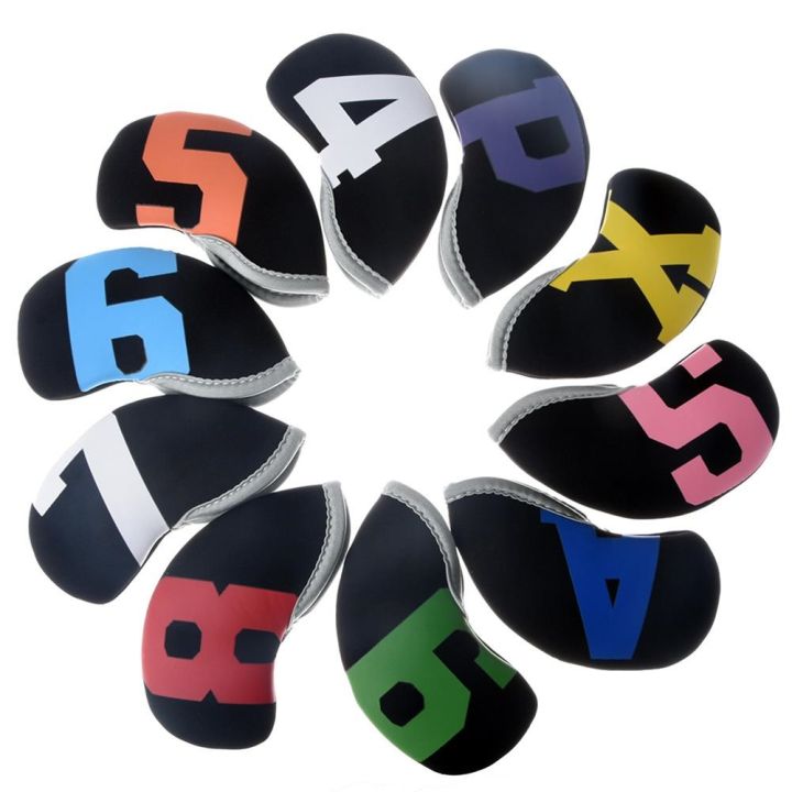 10pcs-golf-club-head-covers-numeric-letter-printing-golf-head-protect-cover-universal-cut-resistant-durable-outdoor-accessories