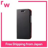 Elecom Raku-Raku Smartphone (F-52B) Leather Case Notebook Type UltraSlim Thin with Magnet Black PM-F213PLFUBK