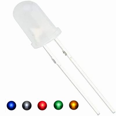 100Pcs 5mm Diffused LED Diode High Intensity Super Bright Lighting Bulbs Electronics Components Lamps Fog Light Emitting Diodes Electrical Circuitry P