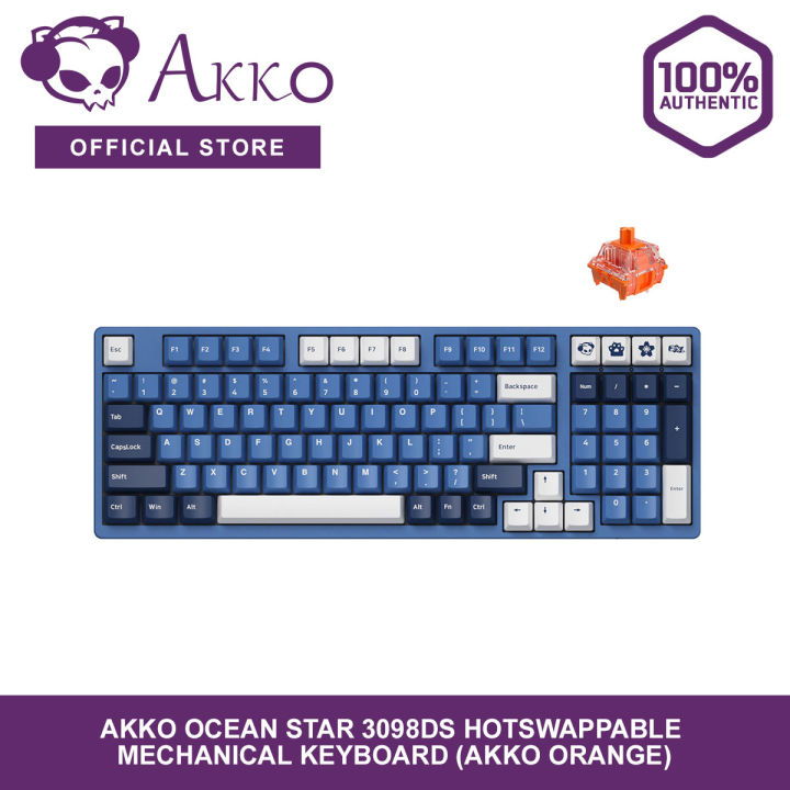 AKKO Ocean Star 3098DS Hotswappable Mechanical Keyboard (Akko Orange ...