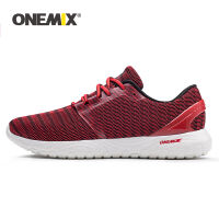 ONEMIX Men Running Shoes for Women Loafers Red Mesh Breathable Designer Jogging Sneakers Outdoor Sport Walking Trainers Shoes