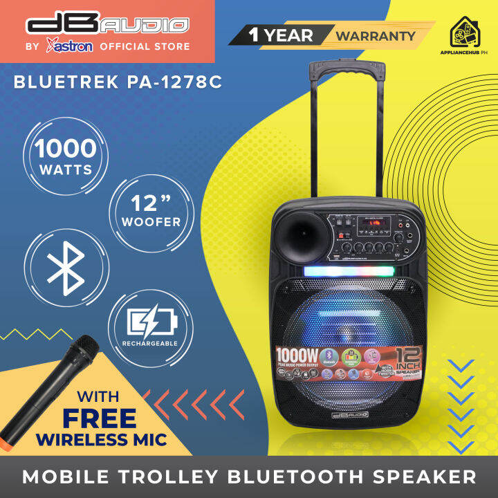 DB Audio by Astron BLUETREK PA1278C Portable Mobile Trolley Bluetooth
