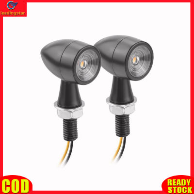 LeadingStar RC Authentic 1 Pair Aluminum + Pc Lens Motorcycle Led Mini Turn Signal Waterproof Anti-scratch Retro Style Metal Signal Light