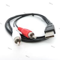 USB A 2.0 Male To 2 Rca Male AV plug connector adapter Cable Lead PC TV AUX Audio Video Adapter 1.5M W6TH