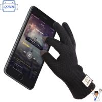 QUEEN Soft Winter Warm Men Full Fingers Touch Screen Gloves Knitted Gloves Thicken