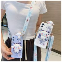 น่ารัก Cinnamoroll สุนัขเชือกสาวกระจกโทรศัพท์กรณีสำหรับ Xiaomi Mi 12 11 8 Lite 11T A3 A2 Lite POCO X4 Pro M4 M3 F3 F2 Pro Redmi 10C 9C 9A 7 8หมายเหตุ11 10 9เคสนิ่ม8 Pro