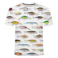 2021 New Fishing T-Shirt Style Casual 3D Printing Digital Fish T-Shirt Mens T-Shirt Summer Short-Sleeved O-Neck Tops